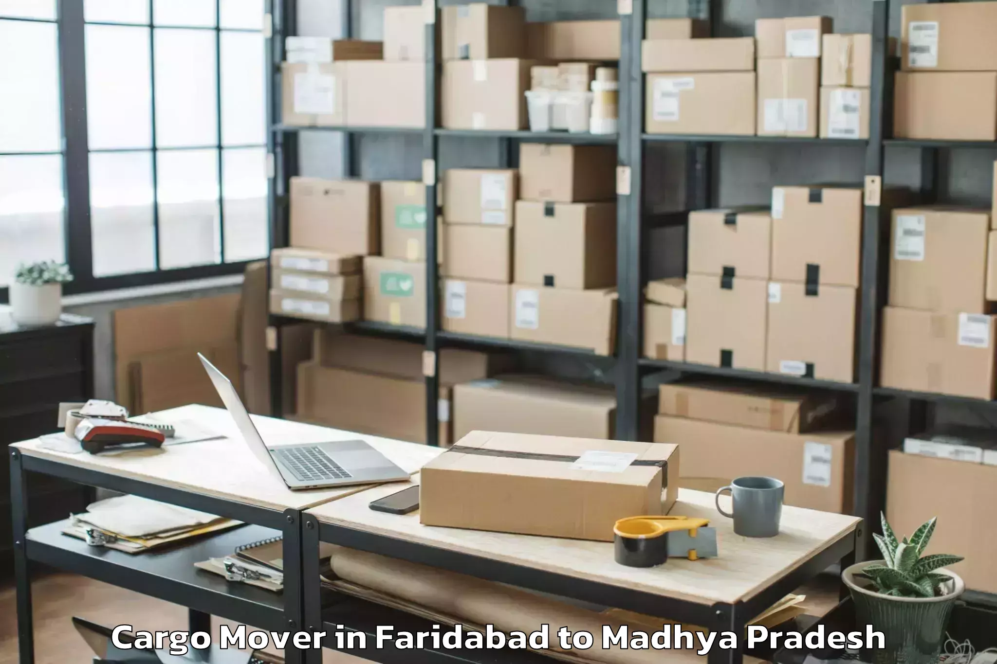 Book Faridabad to Sanwer Cargo Mover